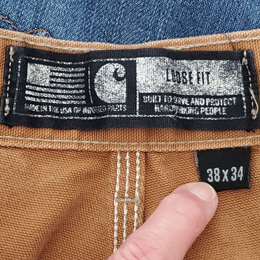 Carhartt Men's Sz 38x34 Loose-Fit Firm Duck Double-Front Utility Work Pants - Picture 6 of 12